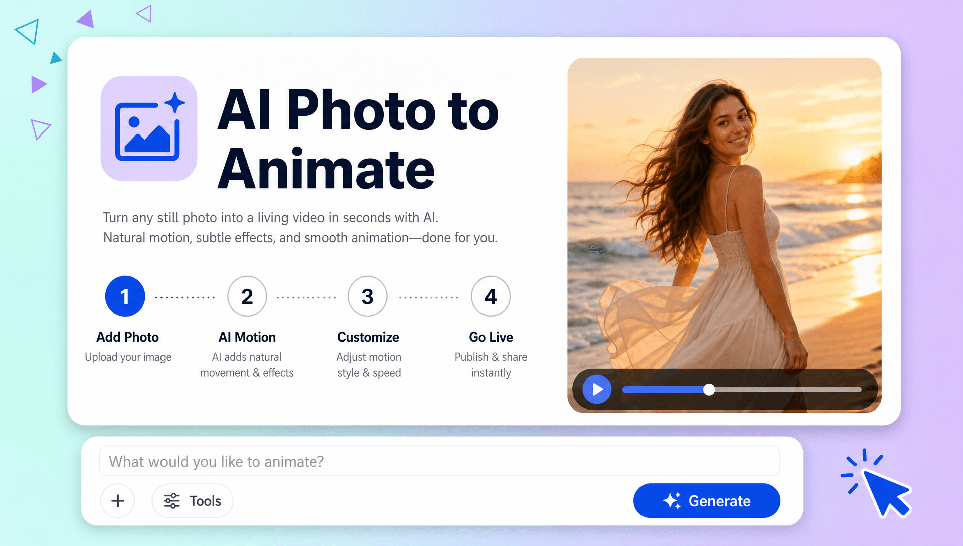 AI Photo to Animate Online – Turn Photos into Animated Videos with AI AI Photo to Animate Online – Turn Photos into Animated Videos with AI